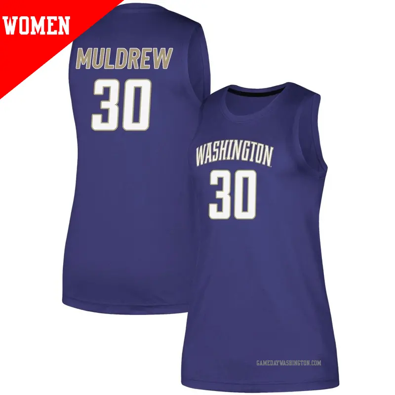 Women's ＃30 Courtland Muldrew Washington Huskies Replica Purple adidas Basketball Jersey