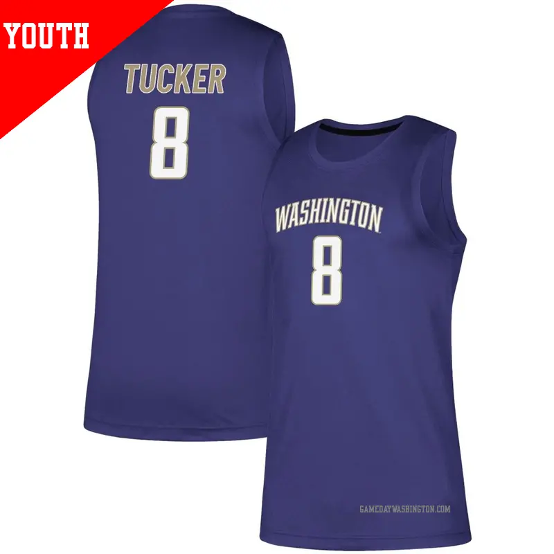Youth ＃8 Bryson Tucker Washington Huskies Replica Purple adidas Basketball Jersey